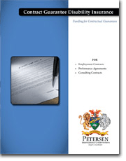 Insurance brochure cover with contract image